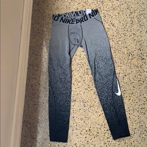 NIKE PRO Compression Leggings Dri Fit Gray Black